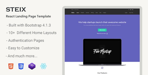Steix React - Landing Page Template Steix React - Landing Page Template