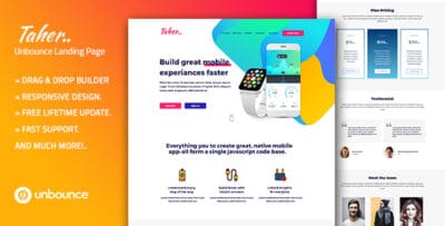 Taher - Responsive Unbounce Landing Page Template