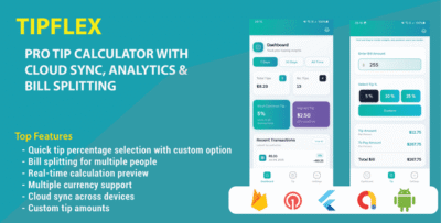 TipFlex – Pro Tip Calculator with Cloud Sync, Analytics & Bill Splitting