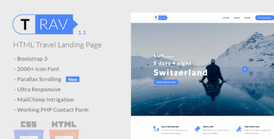 Trav | Travel HTML Landing Page