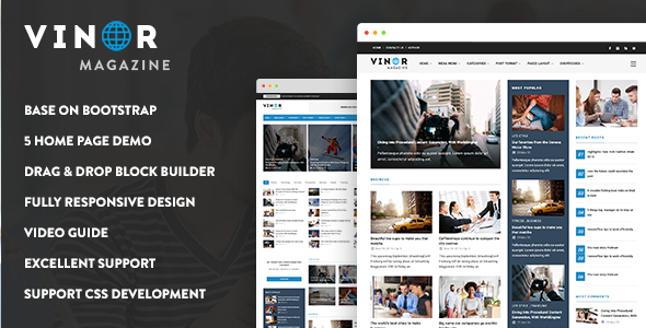 Vinor - Responsive Magazine News Drupal 10 Theme Vinor - Responsive Magazine News Drupal 10 Theme