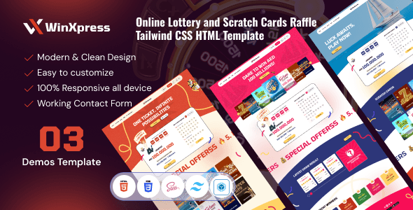 Winxpress - Lottery & Scratch Card Website Template Winxpress - Lottery & Scratch Card Website Template