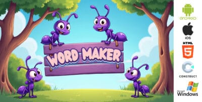 Word Maker Game - Kids Puzzle Game - HTML5, Android, iOS & Windows (Construct 3)