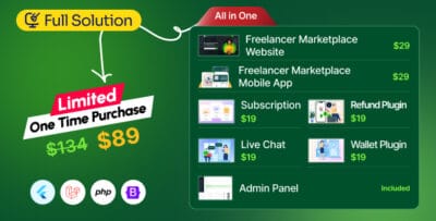 Workzone - Freelancer Marketplace for Service & Job Posting Laravel Script + Mobile App (Bundle)