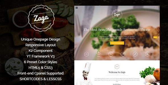 Zaga - Responsive Onepage Restaurant Template Zaga - Responsive Onepage Restaurant Template