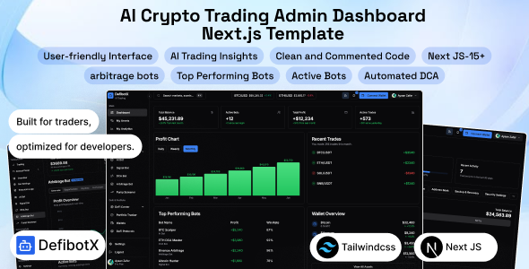 DefibotX – AI Crypto Trading Admin Dashboard Next.js Template DefibotX – AI Crypto Trading Admin Dashboard Next.js Template