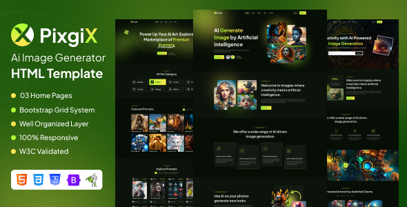 Pixgix - Ai Image Generator HTML Template Pixgix - Ai Image Generator HTML Template