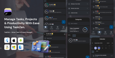TaskZen - Smart Task And Project Manager Flutter