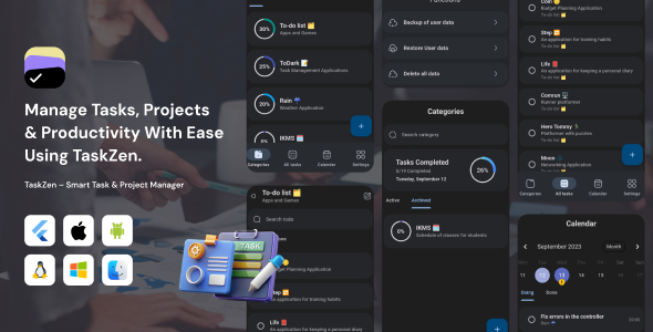 TaskZen – Smart Task And Project Manager Flutter TaskZen – Smart Task And Project Manager Flutter