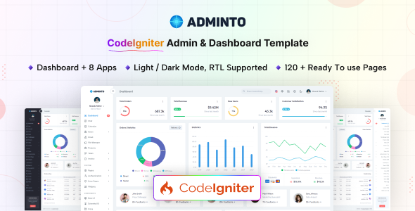 Adminto - CodeIgniter Admin Dashboard Template Adminto - CodeIgniter Admin Dashboard Template