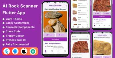 AI Rock Identifier Flutter App | Stone & Mineral Scanner | Rock & Crystal Identification App