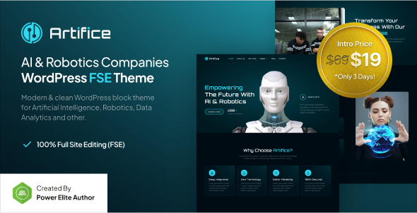 Artifice – AI & Robotics Company FSE WordPress Theme Artifice – AI & Robotics Company FSE WordPress Theme