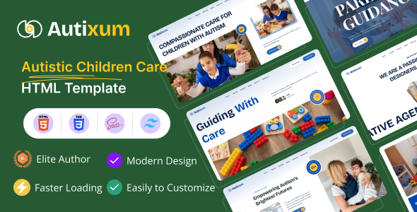 Autixum - Autistic Children Care HTML Template Autixum - Autistic Children Care HTML Template