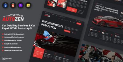 Autozen – Car Detailing & Auto Repair HTML Bootstrap 5 Template