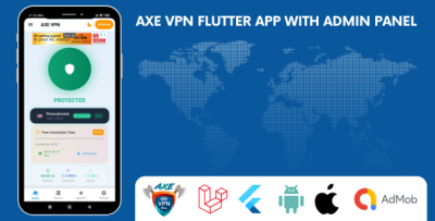 Axe VPN Flutter App With Admin Panel - Linkze