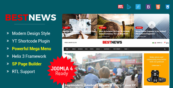 BestNews - Ultimate Drag & Drop News & Magazine Joomla Template BestNews - Ultimate Drag & Drop News & Magazine Joomla Template