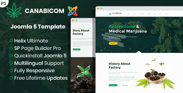 Canabicom - Joomla 5 Medical Cannabis & Marijuana Template Canabicom - Joomla 5 Medical Cannabis & Marijuana Template