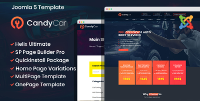 CandyCar - Joomla 5 Car Repair & Auto Services Template | Garage