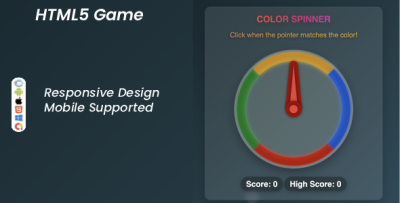 Color Spinner Challenge - Reflex and Timing HTML5 Game