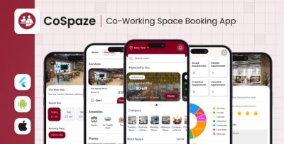 CoSpaze - On Demand Space Booking App | Flutter | Co-Working Space
