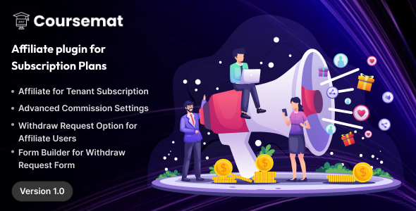 Coursemat Affiliate Plugin – Sell Subscription Plans to Tenants Coursemat Affiliate Plugin – Sell Subscription Plans to Tenants