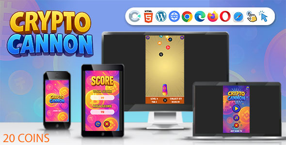Crypto Cannon Game ( Construct 3 | C3P | HTML5) Endless Game Crypto Cannon Game ( Construct 3 | C3P | HTML5) Endless Game