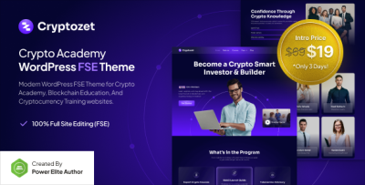 Cryptozet - Crypto & Blockchain Academy FSE WordPress Theme