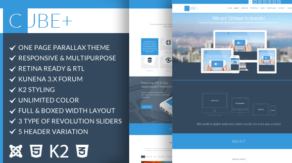 Cube+ | One Page Parallax Joomla Theme Cube+ | One Page Parallax Joomla Theme
