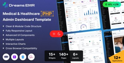 Dreams EMR - PHP 8 Healthcare Admin Dashboard Template
