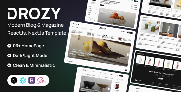 Drozy - Modern Blog & Magazine ReactJs, NextJs Template Drozy - Modern Blog & Magazine ReactJs, NextJs Template