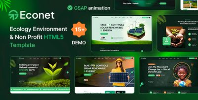 Econet - Ecology Environment, Solar Renewable & Nonprofit HTML5 Template