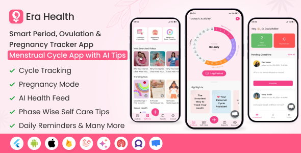 Era Health - Smart Period, Ovulation & Pregnancy Tracker App | Menstrual Cycle App with AI Tips Era Health - Smart Period, Ovulation & Pregnancy Tracker App | Menstrual Cycle App with AI Tips