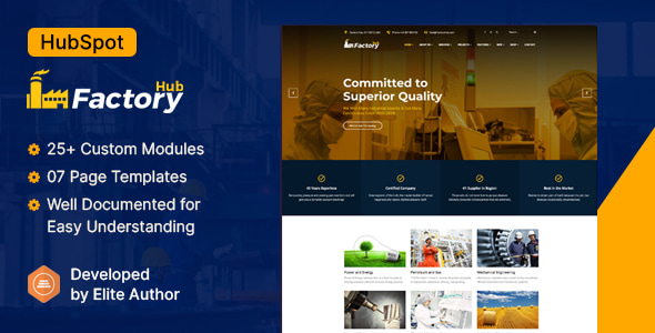 Factory HUB - Manufacturing Industry HubSpot Theme Factory HUB - Manufacturing Industry HubSpot Theme
