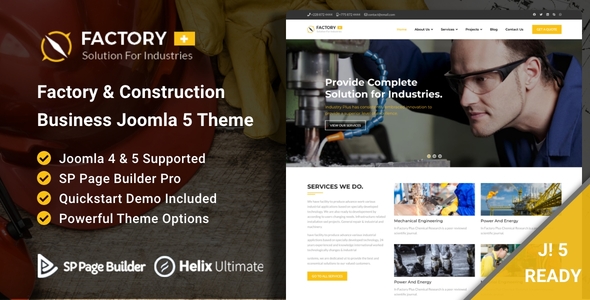 Factory Plus - Industrial & Construction Business Joomla 5 Template Factory Plus - Industrial & Construction Business Joomla 5 Template