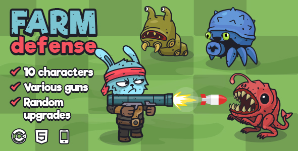Farm Defense - HTML5 Shooter Defense Game | Construct 3 | Mobile Ready | Easy Reskin Farm Defense - HTML5 Shooter Defense Game | Construct 3 | Mobile Ready | Easy Reskin