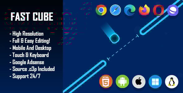 Fast Cube - HTML5 Game (Construct 3 / c3p) Fast Cube - HTML5 Game (Construct 3 / c3p)
