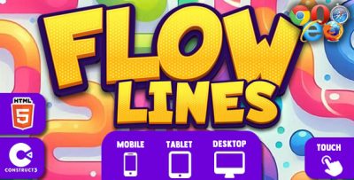Flow Lines - Puzzle Game Template Ready in Construct 3 (Desktop and Mobile)