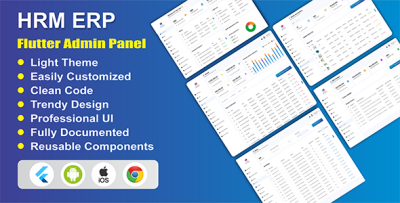 Flutter Web HRM ERP Admin Dashboard UI Kit | Payroll, Attendance, Employee Management System