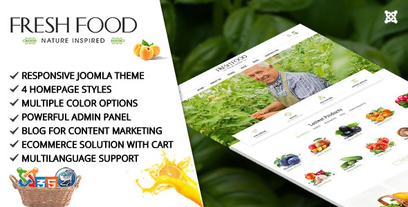 Fresh Food - Joomla Template for Organic Food/Fruit/Vegetables Fresh Food - Joomla Template for Organic Food/Fruit/Vegetables