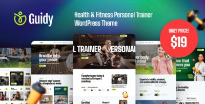 Guidy - Health Fitness Personal Trainer WordPress Theme
