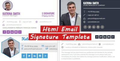 HTML Email Signature Template - Modern, Responsive & Fully Customizable