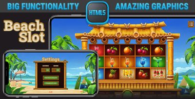 HTML Responsive Casino Game • Tropical Beach Slot
