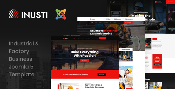 Inusti - Joomla 5 Industrial & Factory Business Template Inusti - Joomla 5 Industrial & Factory Business Template