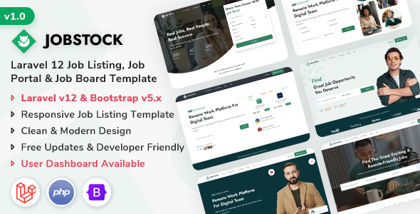 JobStock - Laravel 12 Job Listing, Job Portal Landing & Admin Dashboard Template JobStock - Laravel 12 Job Listing, Job Portal Landing & Admin Dashboard Template