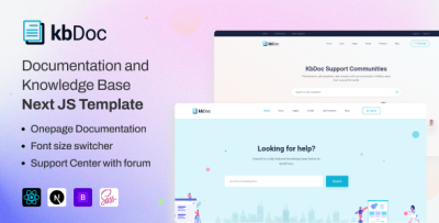 kbDoc - Documentation & Knowledge Base React Next js Template with Helpdesk Forum