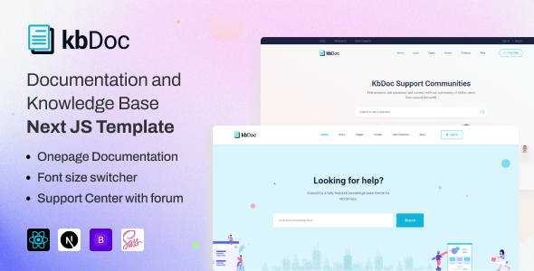 kbDoc - Documentation & Knowledge Base React Next js Template with Helpdesk Forum kbDoc - Documentation & Knowledge Base React Next js Template with Helpdesk Forum