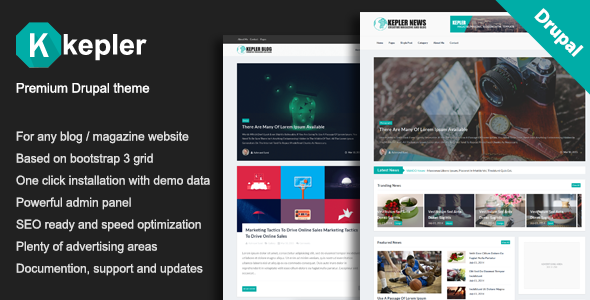 Kepler - Premium Blog/Magazine Drupal theme Kepler - Premium Blog/Magazine Drupal theme