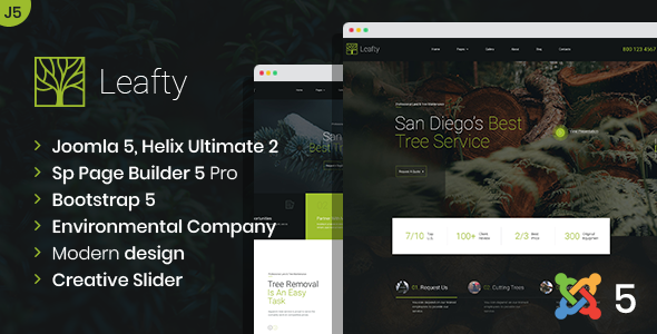 Leafty - Joomla 5 Tree Removal and Lumberjack Company Template | Gardening Leafty - Joomla 5 Tree Removal and Lumberjack Company Template | Gardening