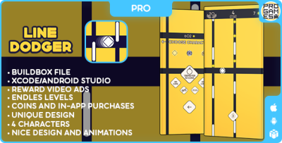 Line Dodger (PRO) - HYPERCASUAL BUILDBOX CLASSIC GAME - IOS - Android - Reward video