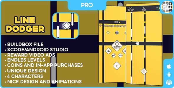 Line Dodger (PRO) - HYPERCASUAL BUILDBOX CLASSIC GAME - IOS - Android - Reward video Line Dodger (PRO) - HYPERCASUAL BUILDBOX CLASSIC GAME - IOS - Android - Reward video